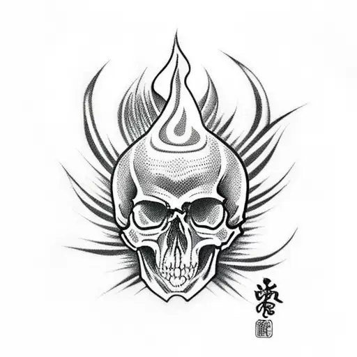 Skull With Flames
