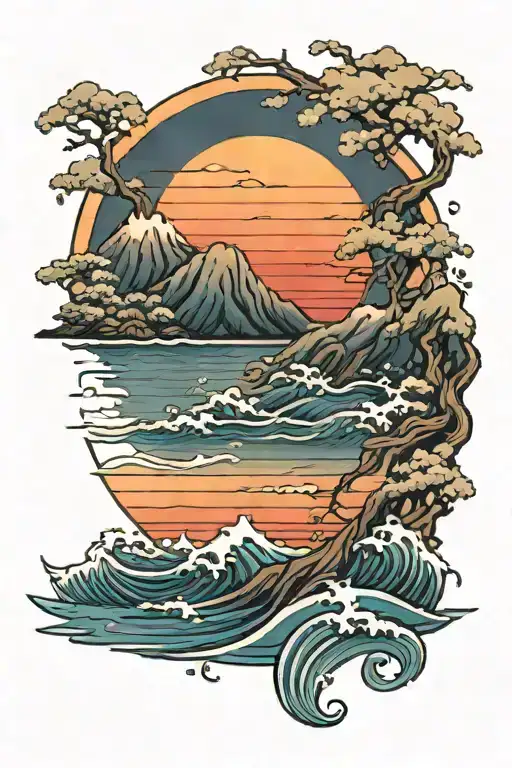 Sunset On A Calm Sea