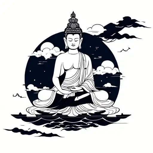 Believer In Buddha In Sky