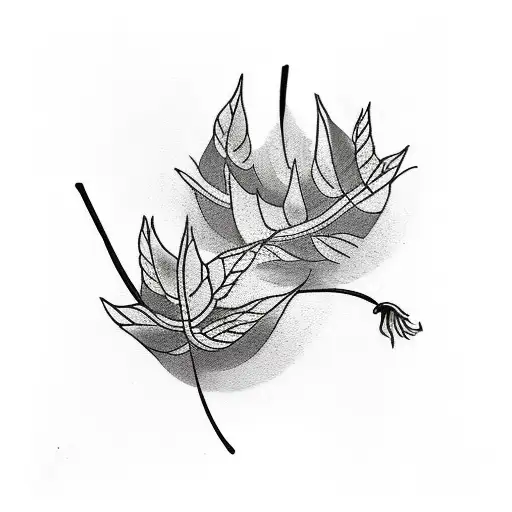 Two Leaves On A Black Background