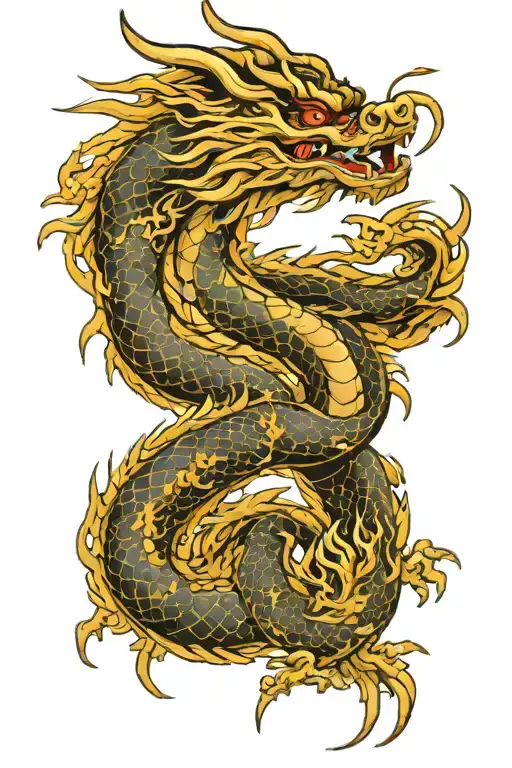 Traditional Irezumi Dragon Front Facing