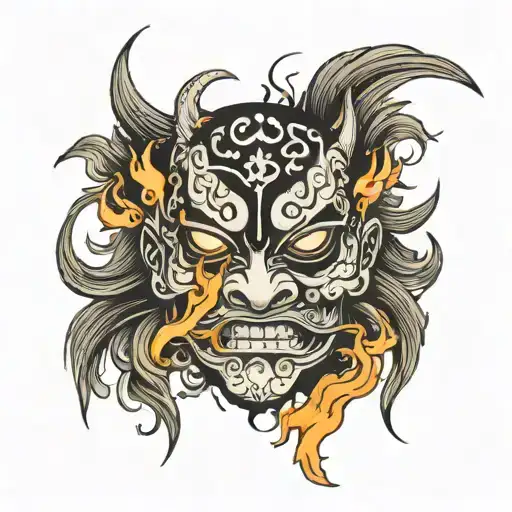 Mask They Are On Fire With Burning Eyes