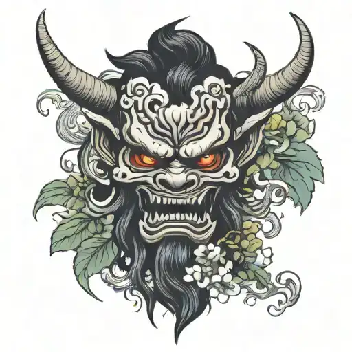 Flowers Smoke Oni Demon