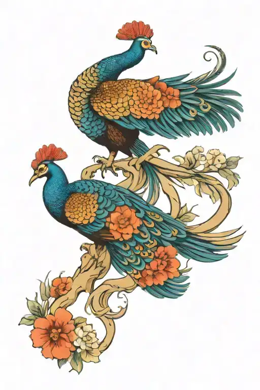 Best Peacocks Masculine Tatoo For Legs
