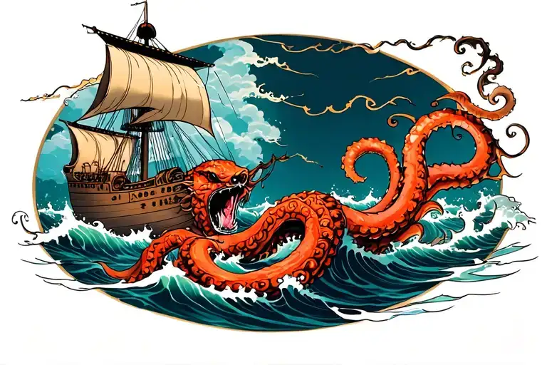 Kraken Sinking A Ship
