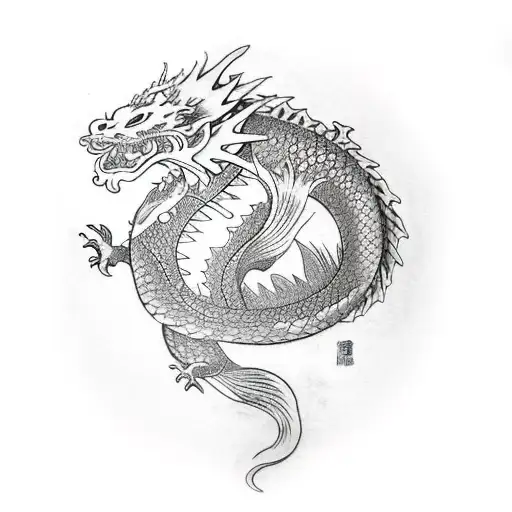 Koi Looking A Dragon