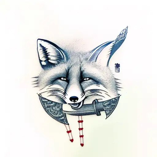 Fox With Katana In Mouth