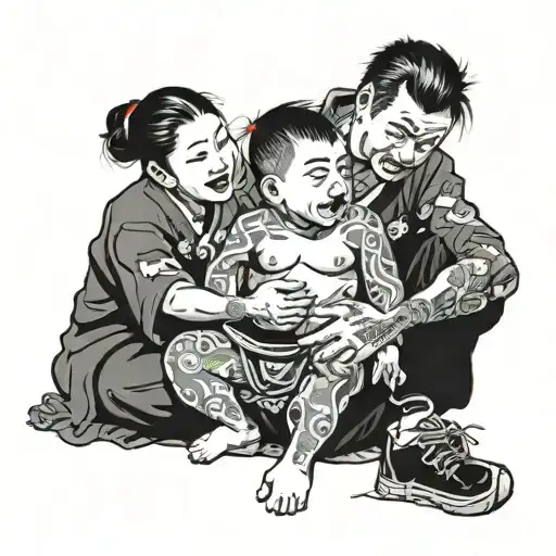 Guy Protecting His Family