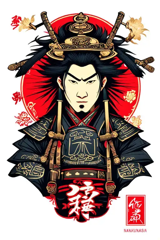 Japanese Samurai With Nankurunaisa Word