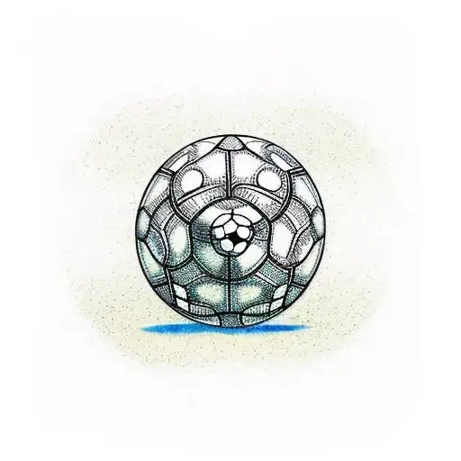 Tattoo Of A Soccer Ball Made Up Of Intricate Circuit Patterns