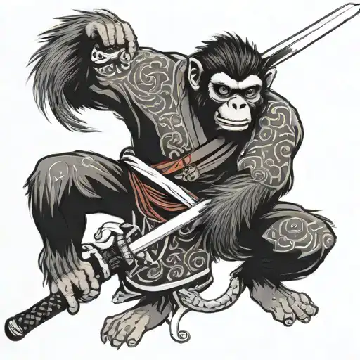 Monkey Samurai Sword