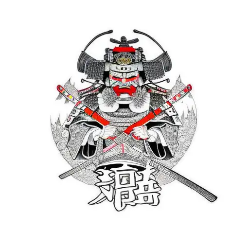 Samurai With Blooded Katana Looking For Peace