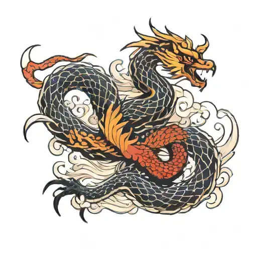 Snake Fighting A Pheonix