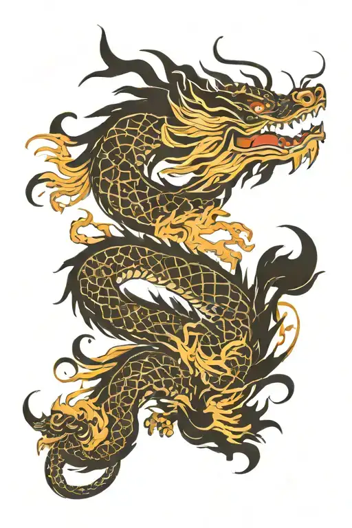 Abstract Calligraphy Dragon