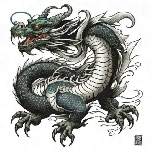 Tattoo Sketch Of A Dragon In Japanese Style