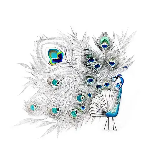 Peacock Walking Through Bamboo Trees