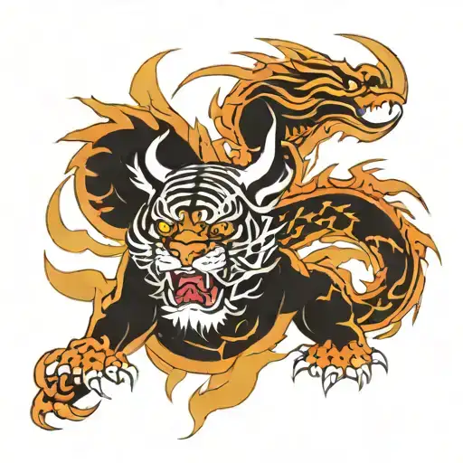 Taurus Tiger Dragon Breathing Fire