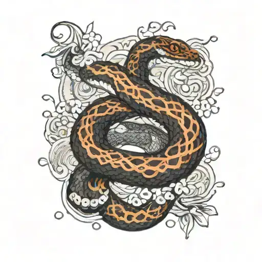 Hand Handling A Snake Wrapped