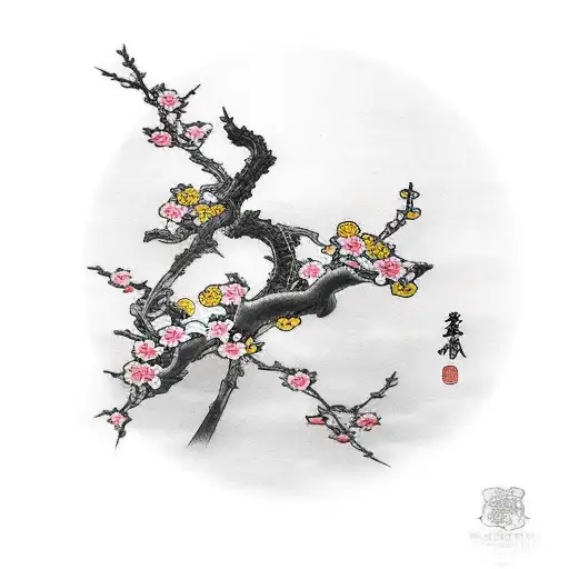 Samurai Resting On Cherry Blossom