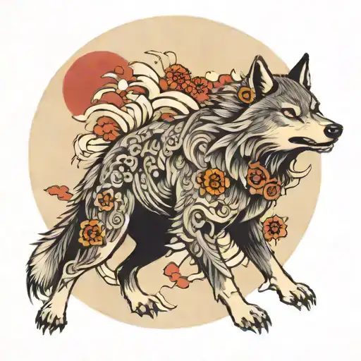 Wolf And Moon