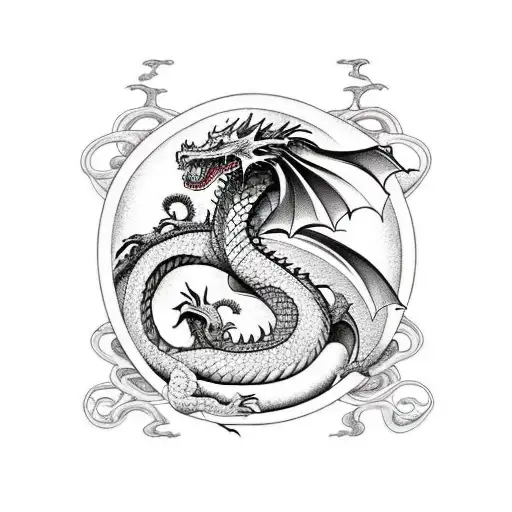 A Dragon Curled Up Around A Stack Of Books