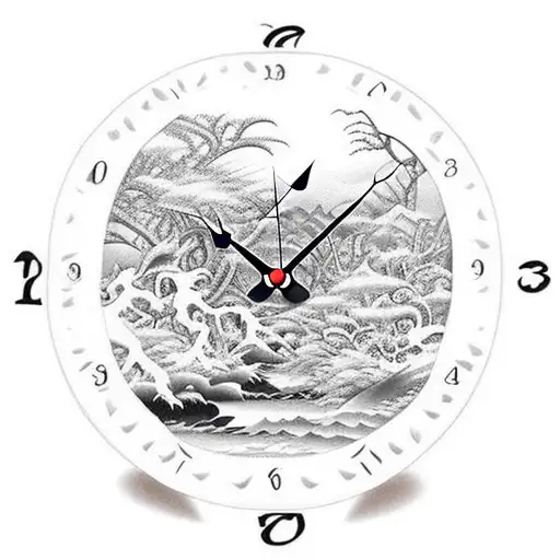 Grandfther Clock Surrounded By Nature