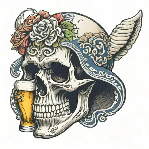 Skull With Beer