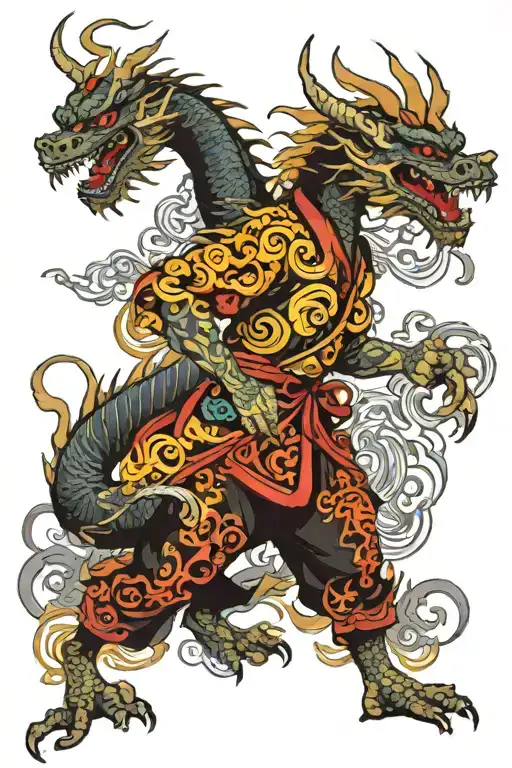 Dragon Fire Village People Walking