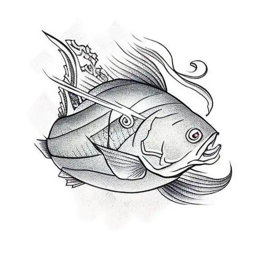 Ace Of Hearts Caught With A Fishing Rod