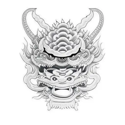 Hannya Mask Snake And Chrysanthemum Full Arm Sleeve