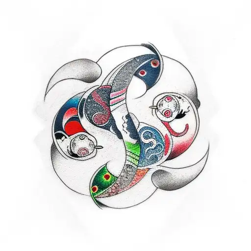 Matching Couple Tattoo Ying Yang Symbol