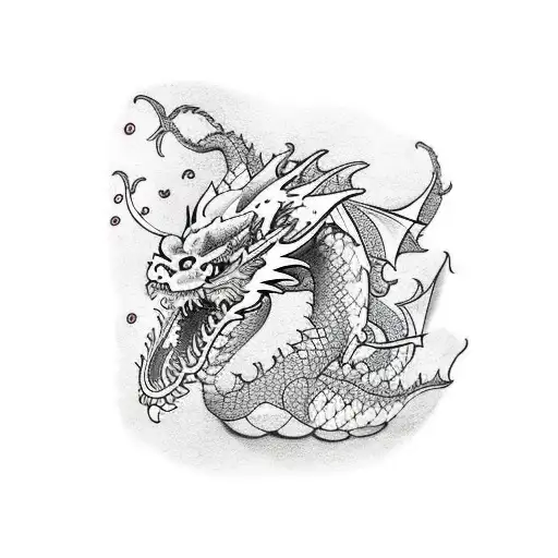 Dragon With Flowers