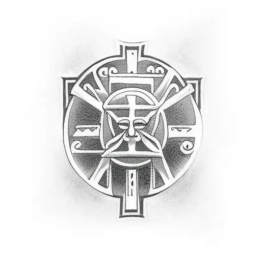 Hungarian Symbols And Jesus On Cross