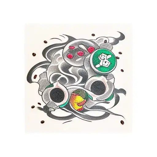 A Gaming Controller Surrounded By Energetic Coffee Beans