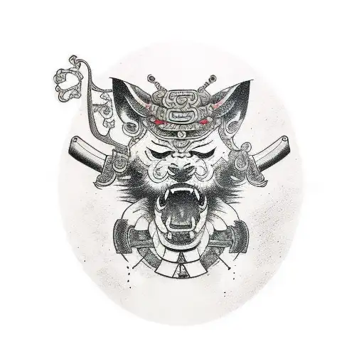 Samurai With Cerberus