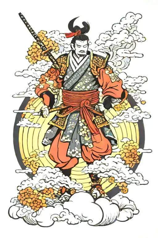 Samurai In The Clouds Surrounding