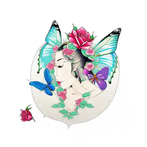 Butterfly With Rose Sweater