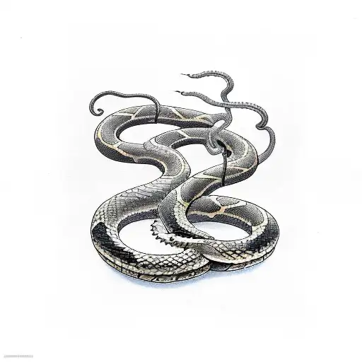 Spiral Snake With Lightning