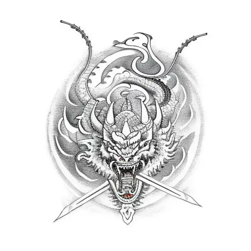 Samurai Sword With Dragon