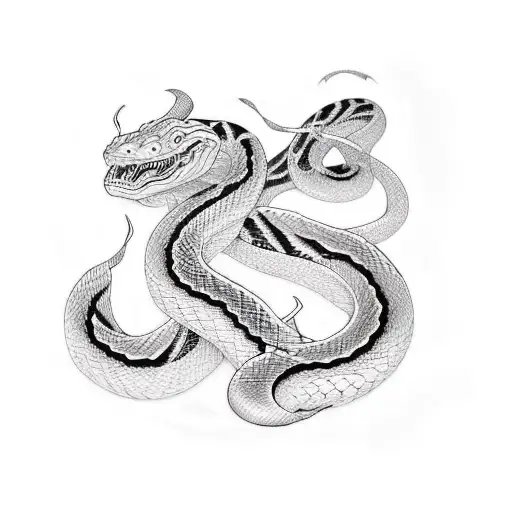 White Snake Black Snake Bonded In Heart