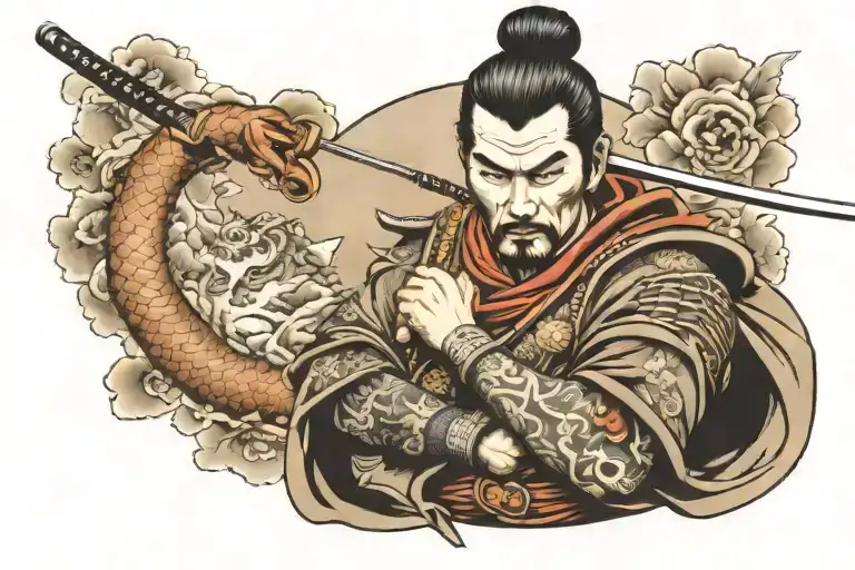 Samurai Warrior Holding