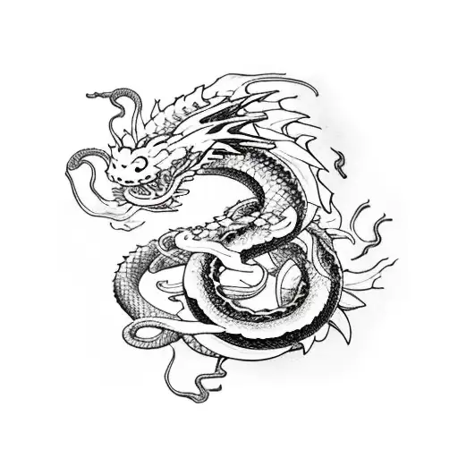 Dragon And Snake Fighting