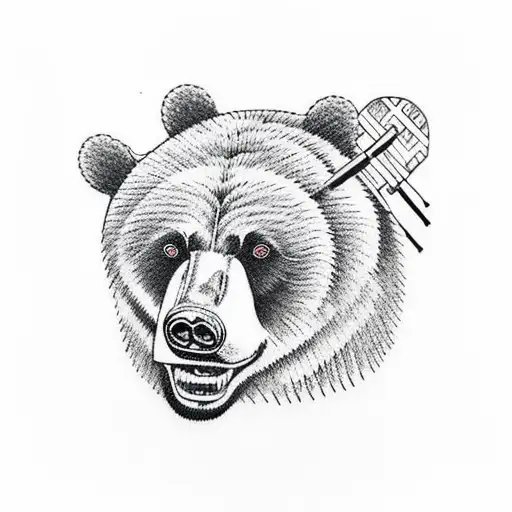 Bear With 2 Shootguns