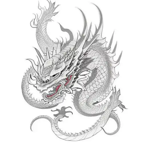 Dragon With Samurai