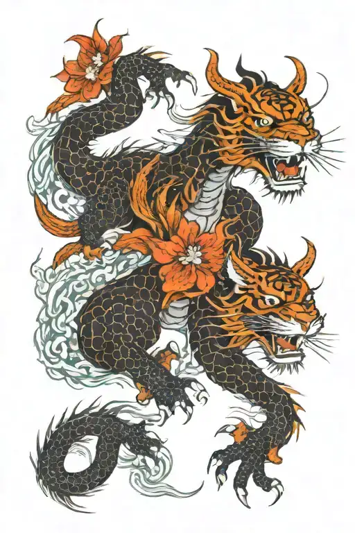 Dragon Tiger Flowers