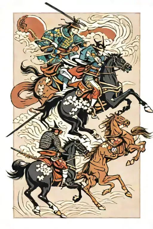 Samurai Vs Multiple Samurai On Horses Breaking Free