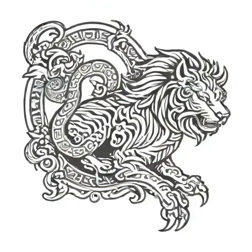 Saggitarius And Leo Zodiac Sign Tattoos For Forearm