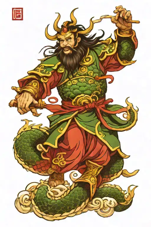 Guan Yu Green Dragon Flying