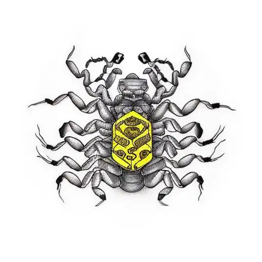 Scorpion In Scandinavian Style Using Black And Yellow Colors