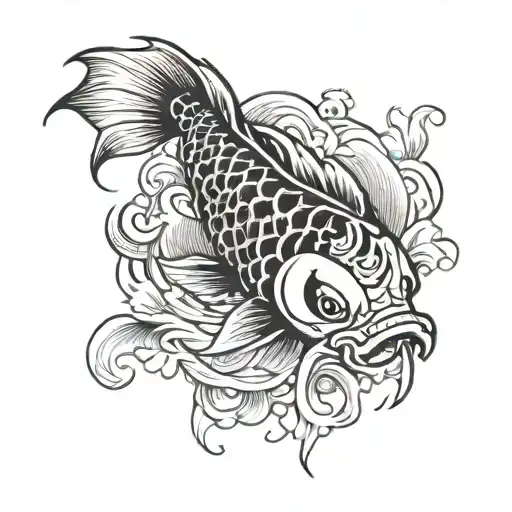 Koi Fish Hanya Mask Split In Half